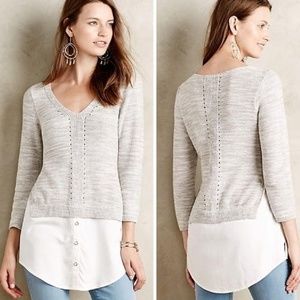 | Anthropologie |Gray Moth Layered Aselin Pullover